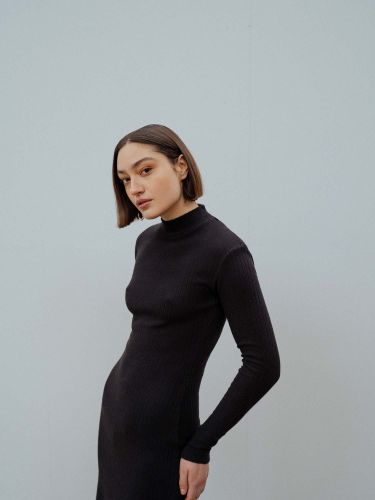 glore ROTHOLZ Heavy Ribbed Mock-Neck Dress