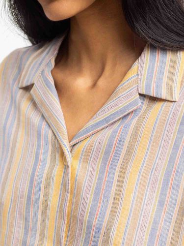 glore Rotholz Cropped Bowling Shirt Multi Auslauf
