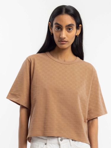 glore ROTHOLZ Cropped Tonal Check T-Shirt Angebote
