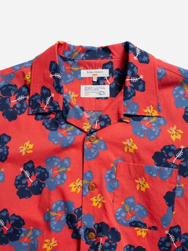 glore Nudie Jeans Arthur Flower Hawaii Shirt Vatertagsangebot