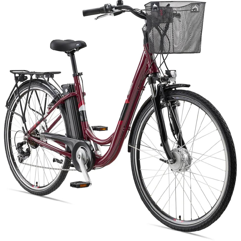Telefunken E-Bike »Multitalent RC822« 7 Gang Shimano Tourney Frontmotor 250 W (ca. 100 km Reichweite-2 V-Bremsen-Beleuchtung-Straßenzulassung) City Elektrofahrrad Damen Herren 28 Zoll 36 V 374 Wh Akku Pedelec auf Rechnung Clearance-Verkauf