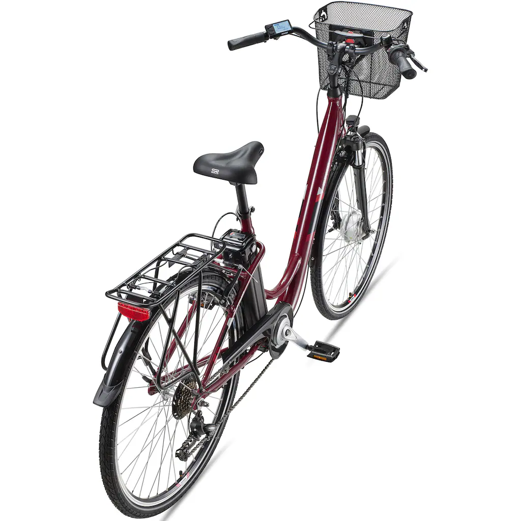 Telefunken E-Bike »Multitalent RC822« 7 Gang Shimano Tourney Frontmotor 250 W (ca. 100 km Reichweite-2 V-Bremsen-Beleuchtung-Straßenzulassung) City Elektrofahrrad Damen Herren 28 Zoll 36 V 374 Wh Akku Pedelec auf Rechnung Clearance-Verkauf