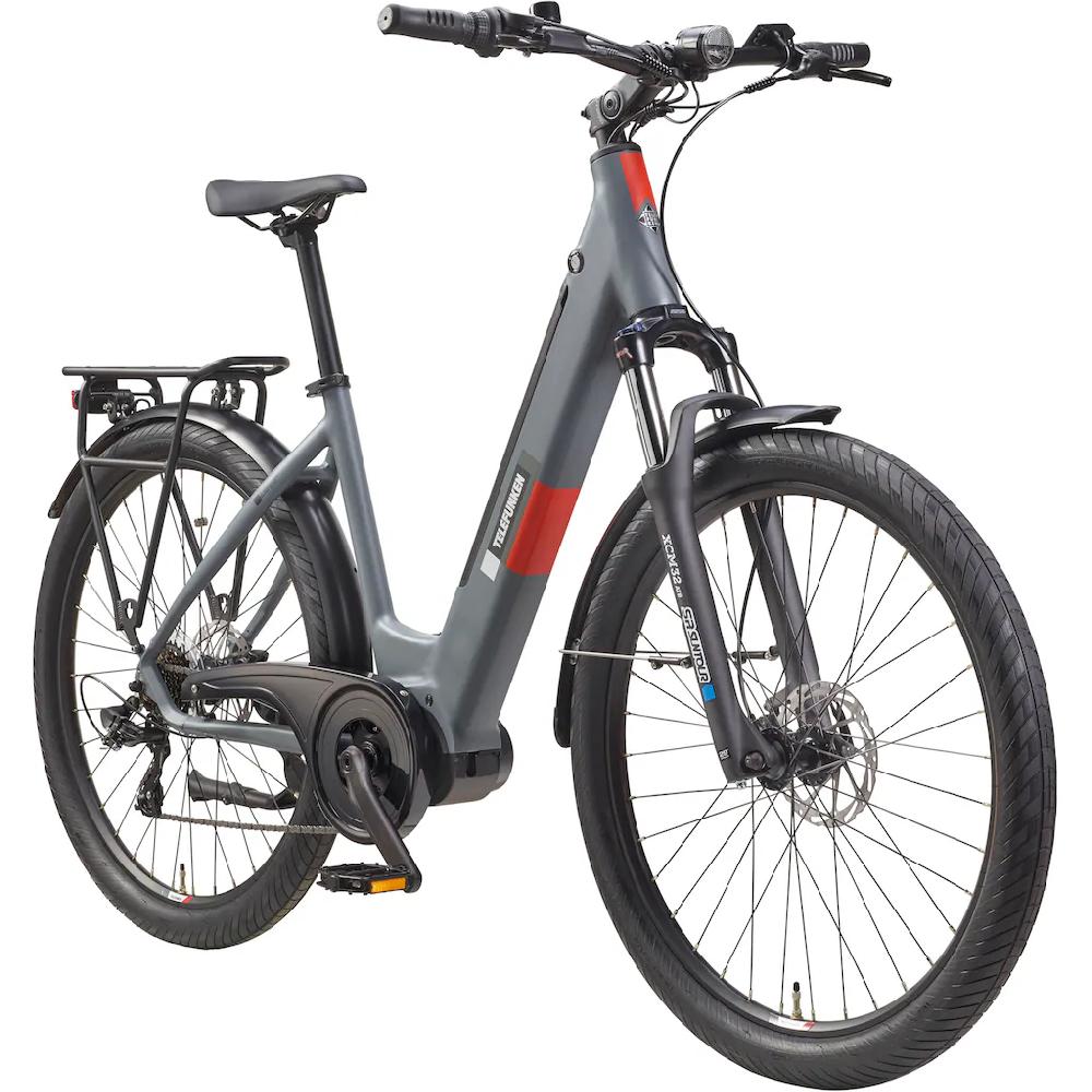 Telefunken E-Bike »SUV500« 7 Gang Shimano Mittelmotor 250 W (27 5 Zoll Straßenzulassung Scheibenbremsen) Pedelec Elektrofahrrad für Damen u. Herren Cityrad auf Rechnung Im Verkauf