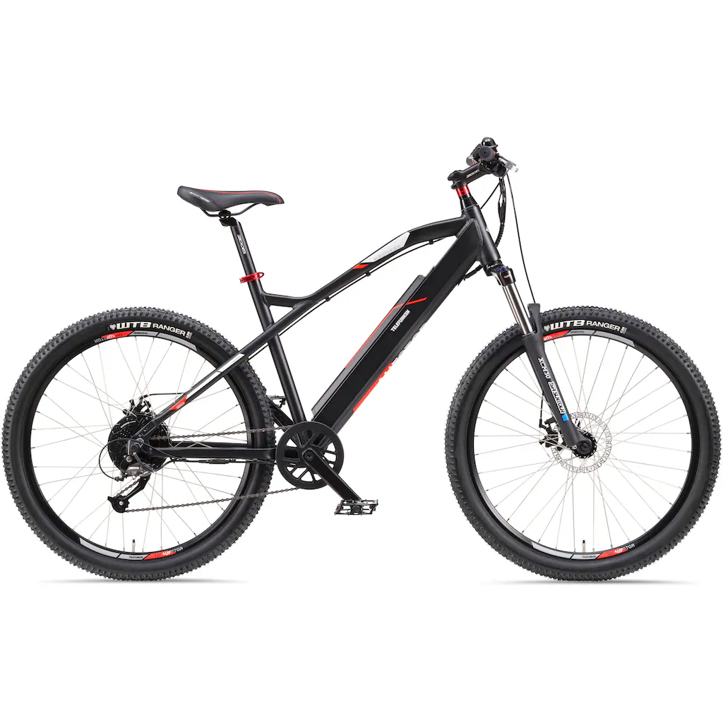 Telefunken E-Bike »Aufsteiger M924« 9 Gang Shimano Altus Heckmotor 250 W (36 V 504 Wh Akku-ca. 100 km Reichweite-Geländebike off road) Mountainbike MTB Elektrofahrrad Damen Herren 27 5 / 29 Zoll Pedelec