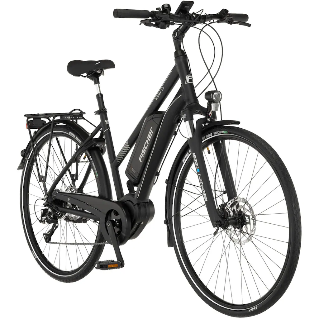 FISCHER Fahrrad E-Bike »VIATOR 3.0 Damen 49« 8 Gang Shimano Acera Mittelmotor 250 W (mit Faltschloss) Pedelec Elektrofahrrad für Damen u. Herren Trekkingrad Auslauf