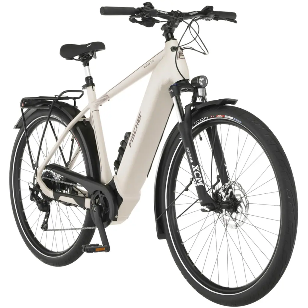 FISCHER Fahrrad E-Bike »VIATOR 7.0i Herren 55« 10 Gang Shimano Deore Mittelmotor 250 W (mit Faltschloss) Pedelec Elektrofahrrad für Damen u. Herren Trekkingrad Verkauf