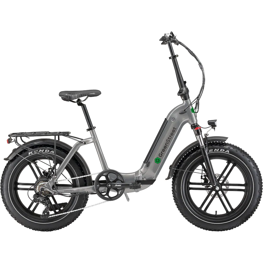 GreenStreet E-Bike »Tiefeinsteiger Klapprad GS5« 7 Gang Shimano Heckmotor 250 W (Set 2 tlg. mit Akku-Ladegeräte Fat Tires) Pedelec Elektrofahrrad für Damen u. Herren Klapprad auf Rechnung bestellen