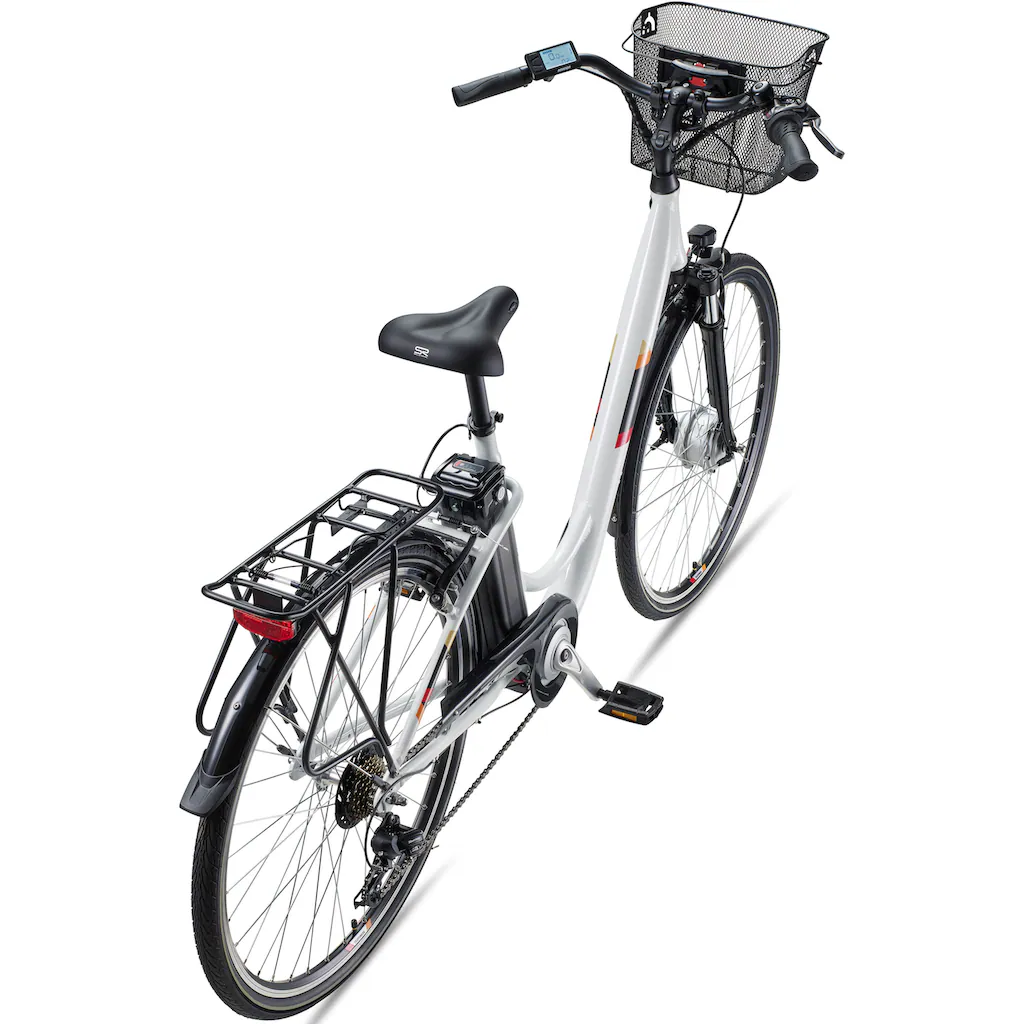 Telefunken E-Bike »Multitalent RC822« 7 Gang Shimano Tourney Frontmotor 250 W (ca. 100 km Reichweite-2 V-Bremsen-Beleuchtung-Straßenzulassung) City Elektrofahrrad Damen Herren 28 Zoll 36 V 374 Wh Akku Pedelec auf Raten Günstiger Verkauf