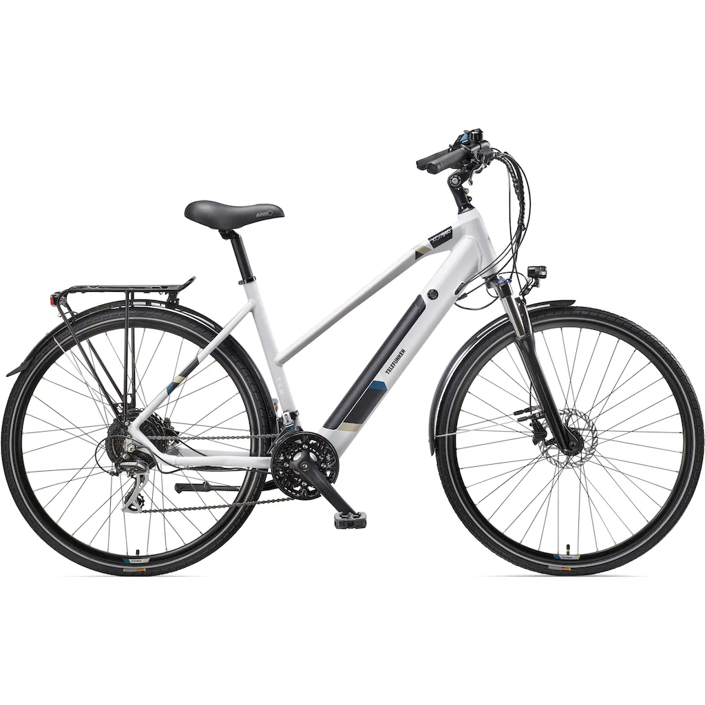 Telefunken E-Bike »Expedition XC940« 24 Gang Shimano Acera Heckmotor 250 W (ca. 100 km Reichweite-hydraulische Scheibenbremsen-Straßenzulassung) Trekking Elektrofahrrad Damen 28 Zoll 36 V 417 6 Wh Akku Pedelec
