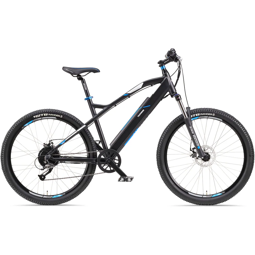 Telefunken E-Bike »Aufsteiger M924« 9 Gang Shimano Altus Heckmotor 250 W (36 V 504 Wh Akku-ca. 100 km Reichweite-Geländebike off road) Mountainbike MTB Elektrofahrrad Damen Herren 27 5 / 29 Zoll Pedelec auf Rechnung bestellen