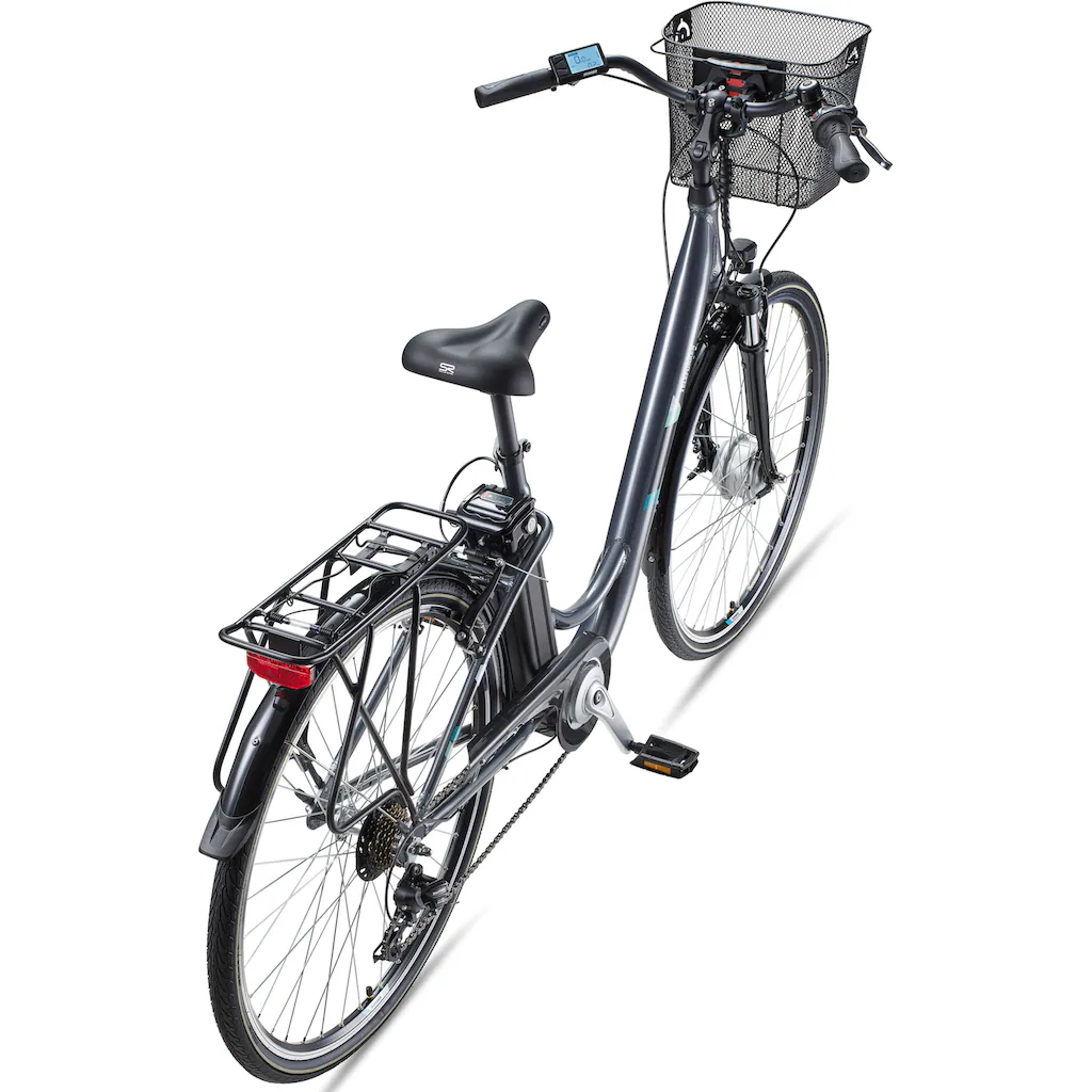 Telefunken E-Bike »Multitalent RC822« 7 Gang Shimano Tourney Frontmotor 250 W (ca. 100 km Reichweite-2 V-Bremsen-Beleuchtung-Straßenzulassung) City Elektrofahrrad Damen Herren 28 Zoll 36 V 374 Wh Akku Pedelec auf Rechnung bes Versandkostenfrei