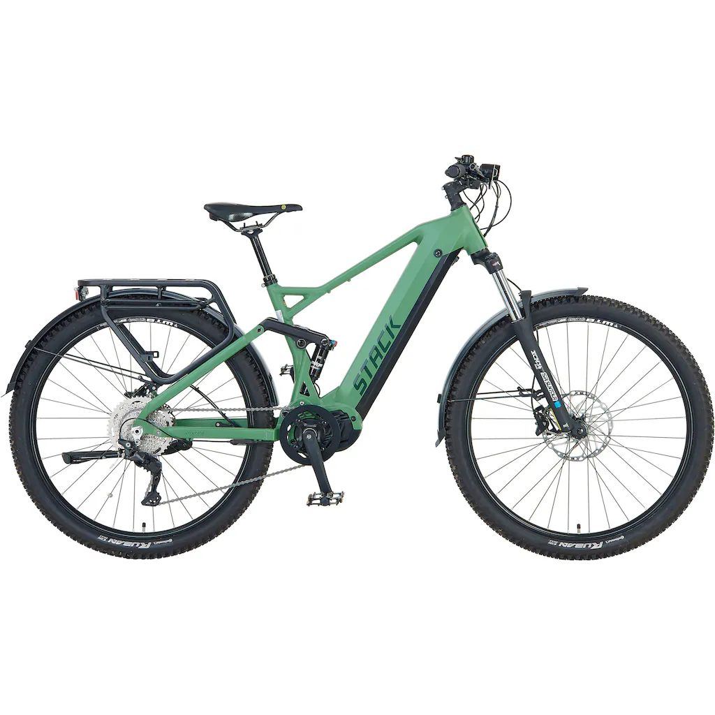 Prophete E-Bike »Stack 5.0« 10 Gang Shimano Mittelmotor 250 W (Akku-Ladegerät) Pedelec Elektrofahrrad für Damen u. Herren MTB Mountainbike