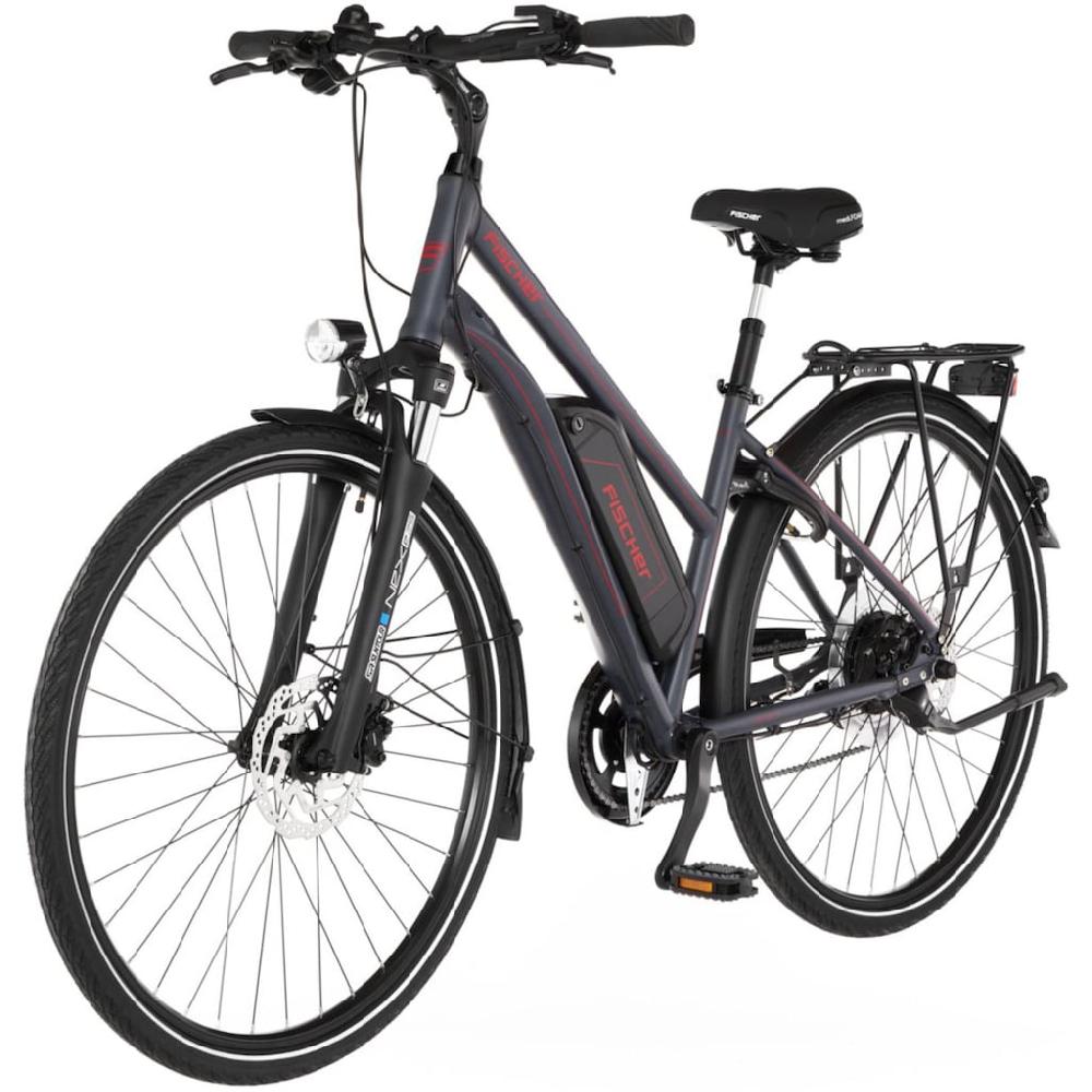 FISCHER Fahrrad E-Bike »VIATOR 1.0 Trapez 44« 8 Gang Shimano Acera Heckmotor 250 W (mit integr. Rahmenschloss) Pedelec Elektrofahrrad für Damen u. Herren Trekkingrad auf Raten Black Friday