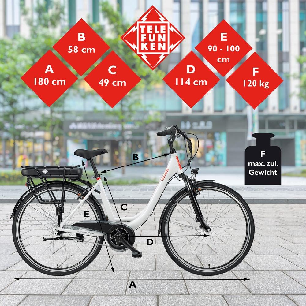 Telefunken E-Bike »Multitalent RC890« 7 Gang Shimano Nexus Mittelmotor 250 W Pedelec Elektrofahrrad für Damen u. Herren Cityrad Weihnachtsangebot