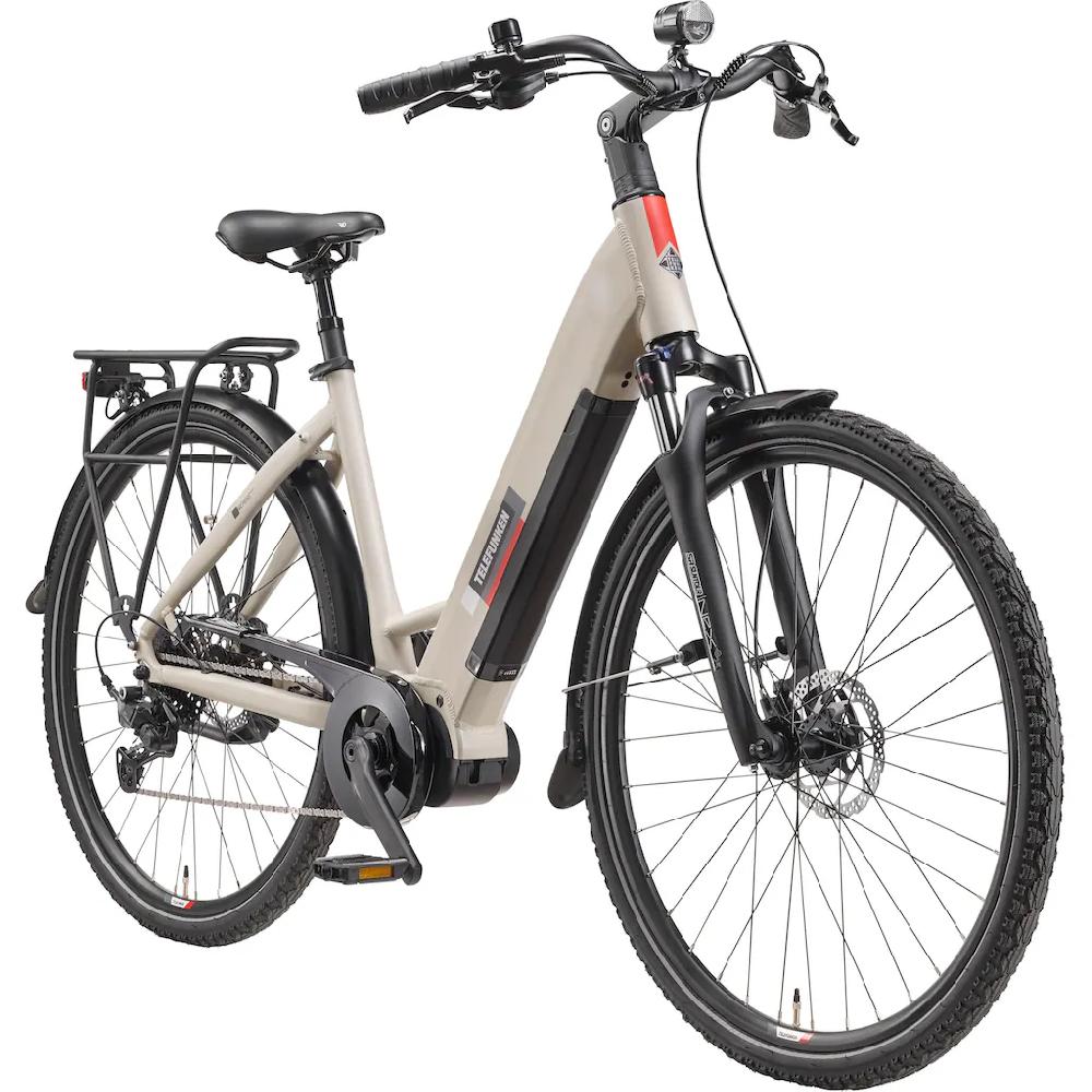 Telefunken E-Bike »Multitalent RC680« 10 Gang Shimano Mittelmotor 250 W (28 Zoll Straßenzulassung Scheibenbremsen) Pedelec Elektrofahrrad für Damen u. Herren Cityrad Vatertagsangebot