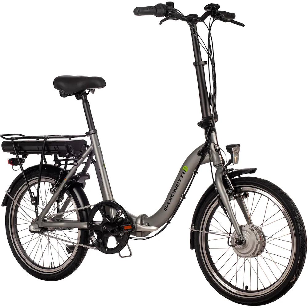 SAXONETTE E-Bike »Compact Plus S« 3 Gang Frontmotor 250 W (mit Akku-Ladegerät) Pedelec Elektrofahrrad für Damen u. Herren Faltrad auf Raten Valentinstagsangebot