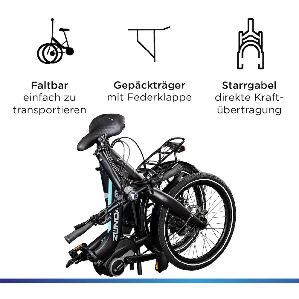 Zündapp E-Bike »X100« 9 Gang Shimano Sora Mittelmotor 250 W Pedelec Elektrofahrrad für Damen u. Herren Faltrad auf Rechnung online kaufen Online Outlet