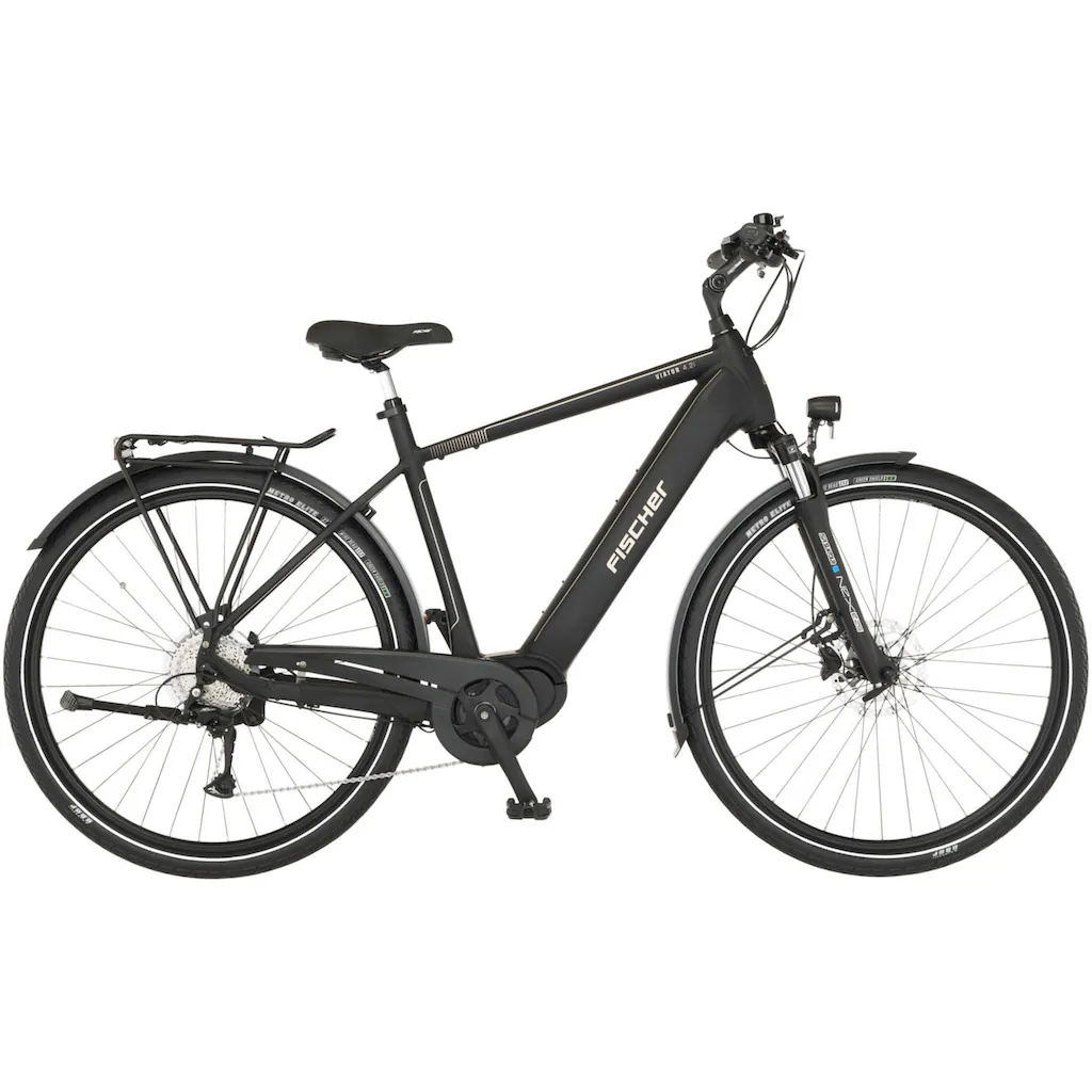 FISCHER Fahrrad E-Bike »VIATOR 4.2i« 9 Gang Shimano Acera Mittelmotor 250 W (mit Faltschloss) Pedelec Elektrofahrrad für Damen u. Herren Trekkingrad auf Rechnung kaufen