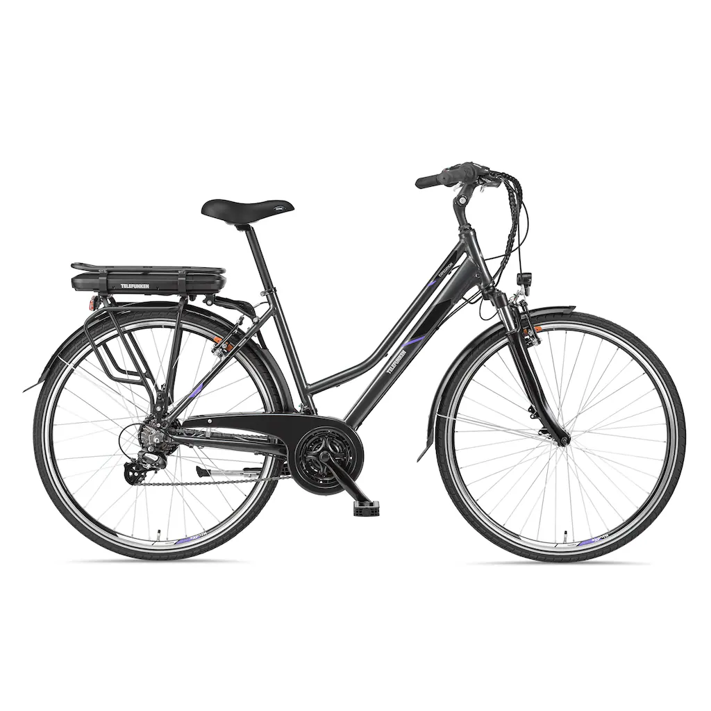 Telefunken E-Bike »Expedition XT480« 21 Gang Shimano Heckmotor 250 W (mit Fahrradtasche) Pedelec Elektrofahrrad für Damen Trekkingrad auf Rechnung Räumungsverkauf