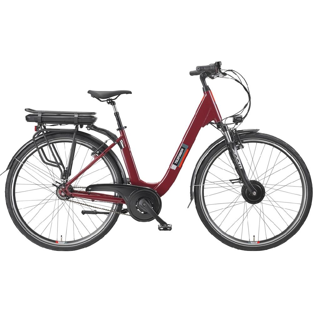 Telefunken E-Bike »Multitalent RC845« 7 Gang Shimano Frontmotor 250 W (28 Zoll Straßenzulassung ca. 100 km Reichweite) Pedelec Elektrofahrrad für Herren u. Damen tiefer Einstieg Cityrad auf Rechnung Tägliche Deals