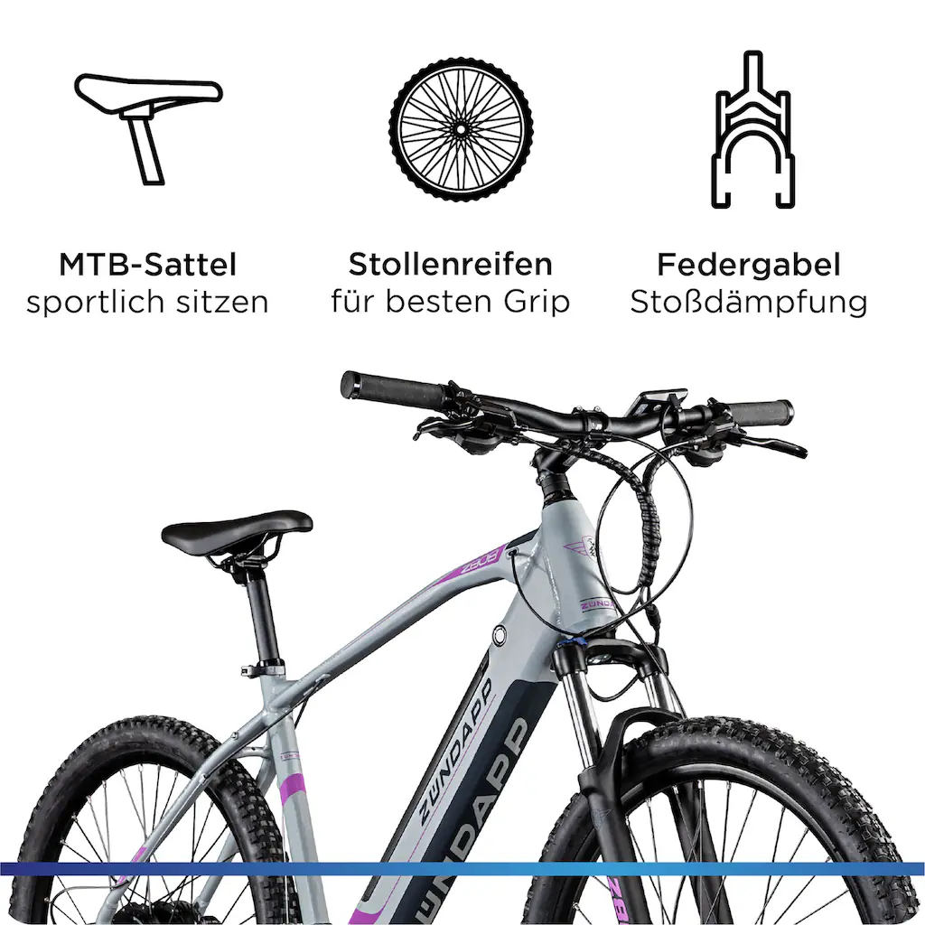 Zündapp E-Bike »Z808« 24 Gang Alivio Heckmotor 250 W Pedelec Elektrofahrrad für Damen u. Herren MTB Mountainbike Wochenangebot