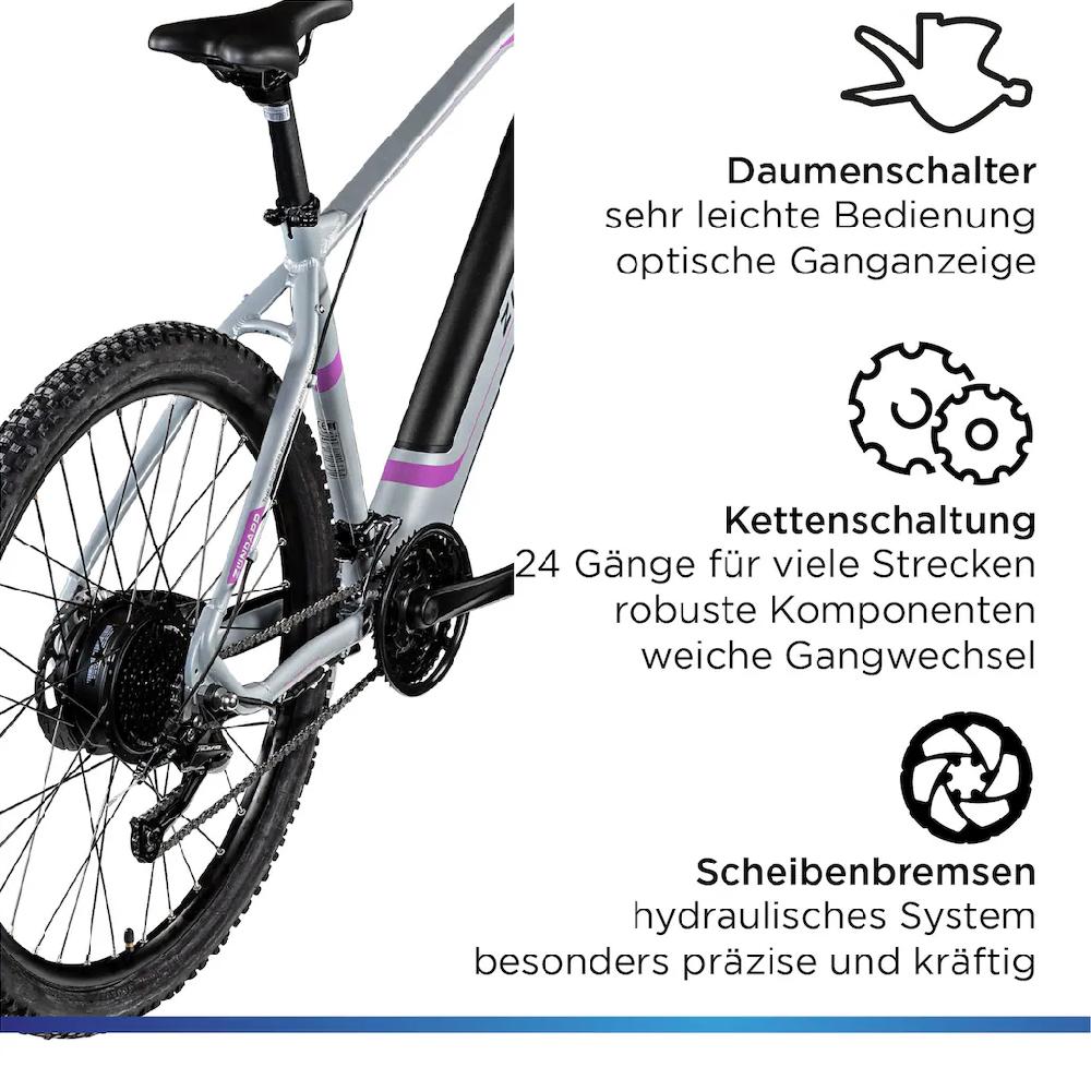 Zündapp E-Bike »Z808« 24 Gang Alivio Heckmotor 250 W Pedelec Elektrofahrrad für Damen u. Herren MTB Mountainbike Wochenangebot