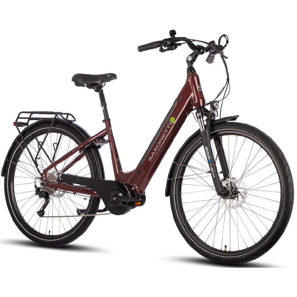 SAXONETTE E-Bike »Deluxe Sport (Wave)« 9 Gang Shimano Alivio Mittelmotor 250 W Pedelec Elektrofahrrad für Damen u. Herren Cityrad Letzter Tag