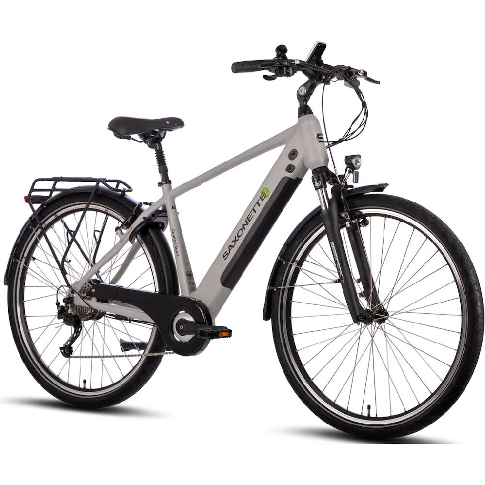 SAXONETTE E-Bike »Comfort Sport« 9 Gang Shimano Alivio Heckmotor 250 W (mit integr. Rahmenschloss und Trapez-Rahmen) Pedelec Elektrofahrrad für Damen u. Herren Trekkingrad Sonderangebot der Fabrik
