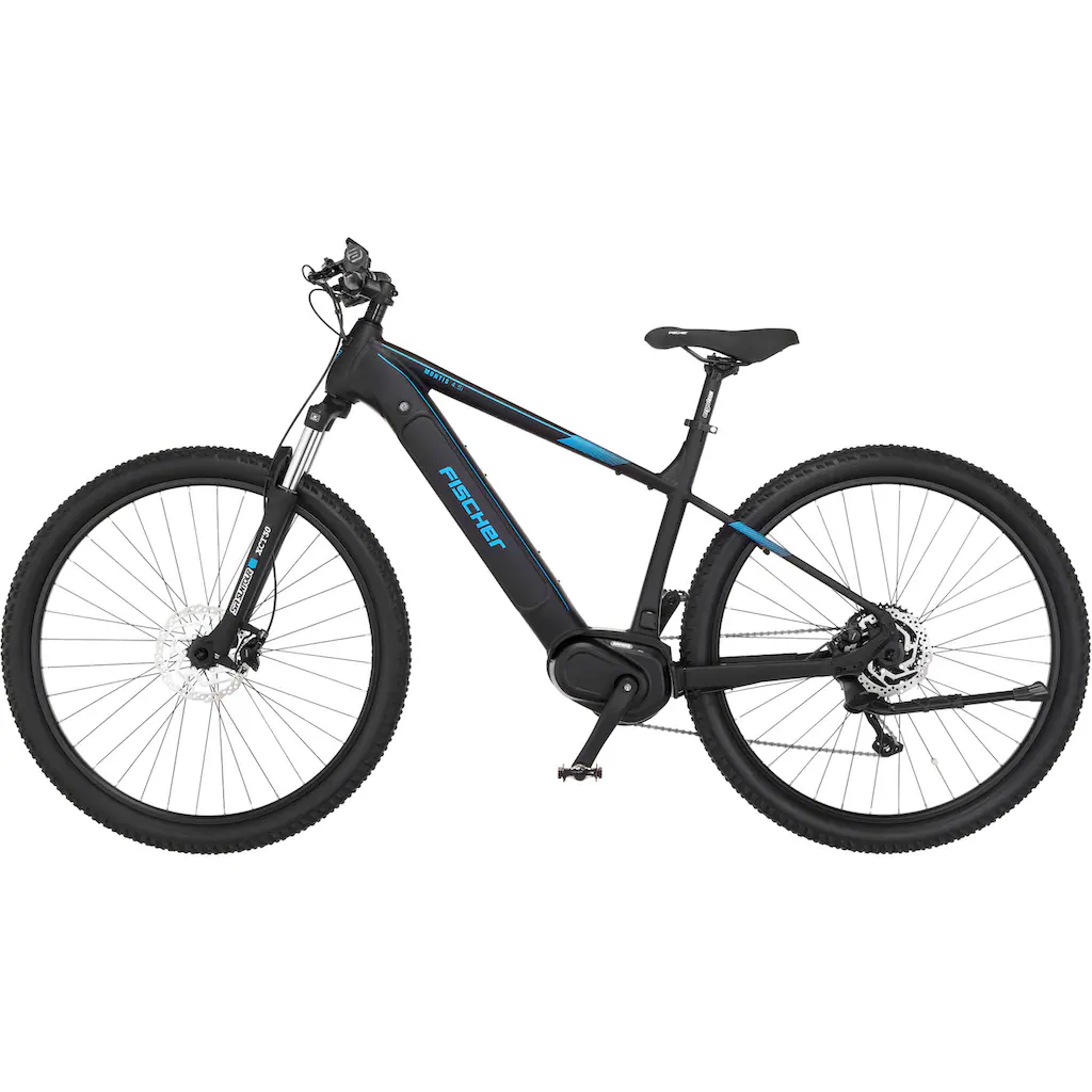 FISCHER Fahrrad E-Bike »MONTIS 4.5i 522« 10 Gang Shimano Deore Mittelmotor 250 W (mit Fahrradschloss) Pedelec Elektrofahrrad für Damen u. Herren MTB Mountainbike Nur noch ein Tag übrig