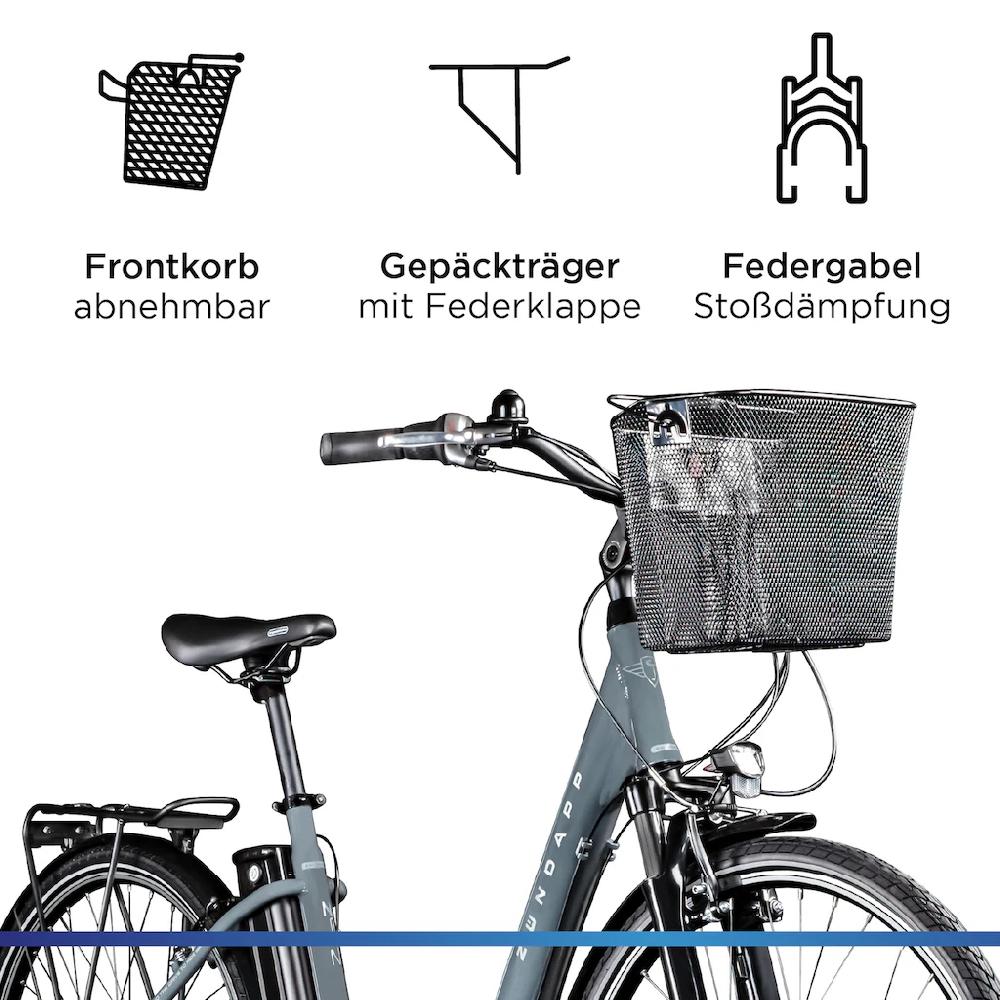 Zündapp E-Bike »Z517« 7 Gang Frontmotor 250 W E Bike Damenfahrrad 28 Zoll 155 - 190 cm mit 7 Gang Nabenschaltung auf Rechnung online kaufen Begrenzt auf 3 Tage