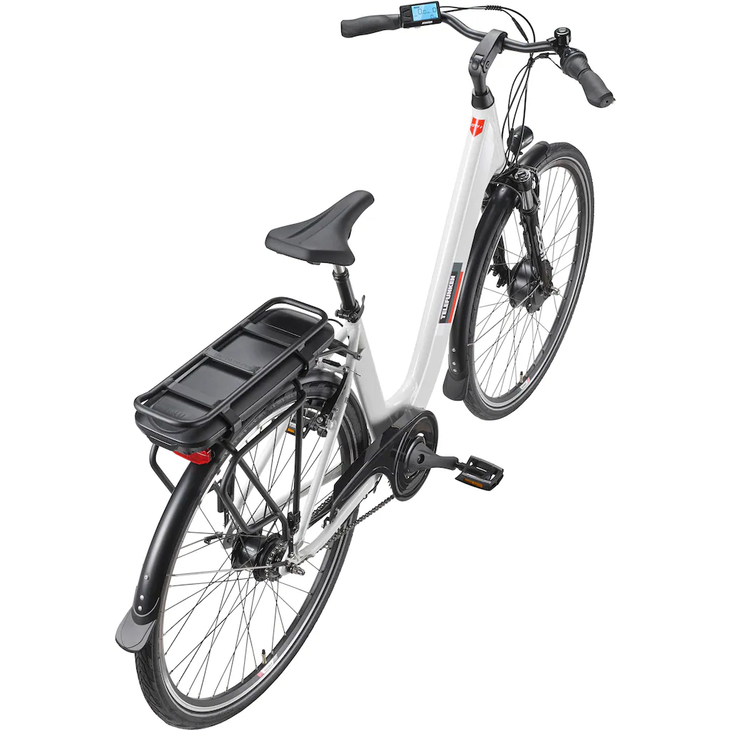 Telefunken E-Bike »Multitalent RC845« 7 Gang Shimano Frontmotor 250 W (28 Zoll Straßenzulassung ca. 100 km Reichweite) Pedelec Elektrofahrrad für Herren u. Damen tiefer Einstieg Cityrad Black Friday Preise