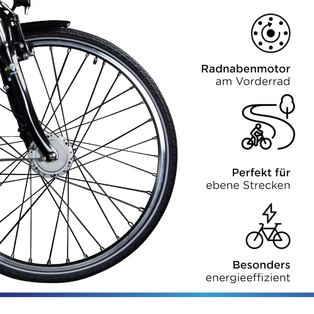 Zündapp E-Bike »Z510« 3 Gang Shimano Nexus SC-3C41 Frontmotor 250 W Pedelec Elektrofahrrad für Damen u. Herren Cityrad auf Raten Hotsell