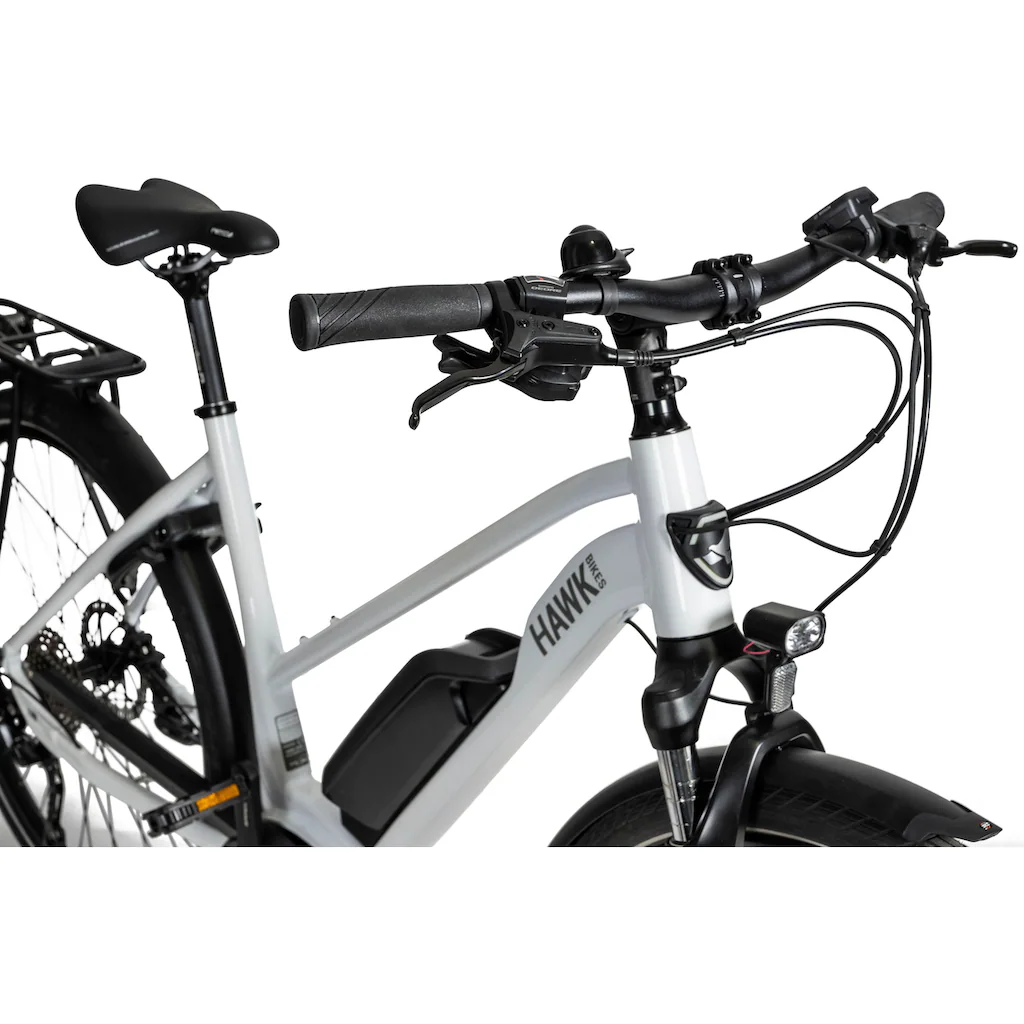 HAWK Bikes E-Bike »E-Trekking 500 Lady« 10 Gang Shimano Deore Mittelmotor 250 W Pedelec Elektrofahrrad für Damen u. Herren Trekkingrad auf Raten im Angebot