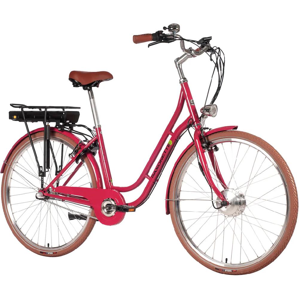 SAXONETTE E-Bike »Style Plus 2.0« 3 Gang Frontmotor 250 W (mit Akku-Ladegerät) Pedelec Elektrofahrrad für Damen u. Herren Cityrad auf Rechnung bestellen Fabrikverkauf