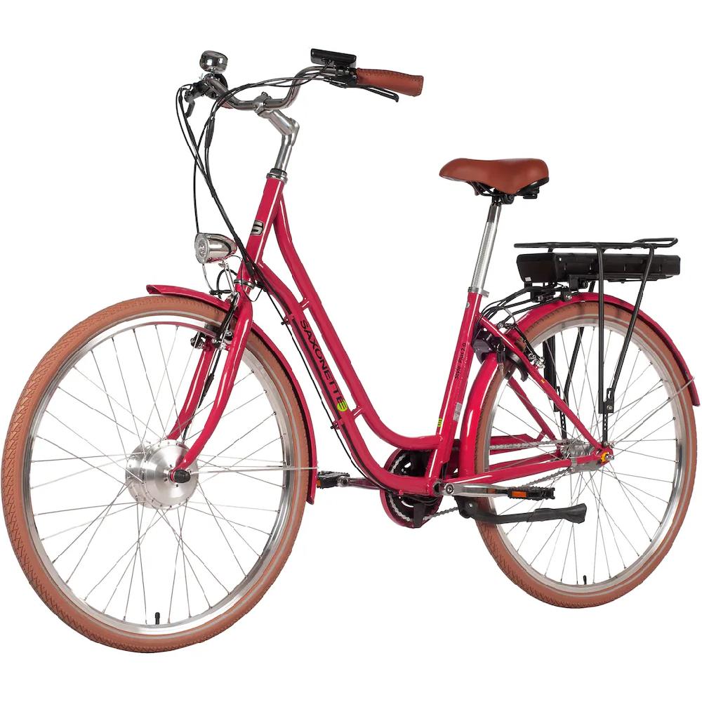 SAXONETTE E-Bike »Style Plus 2.0« 3 Gang Frontmotor 250 W (mit Akku-Ladegerät) Pedelec Elektrofahrrad für Damen u. Herren Cityrad auf Rechnung bestellen Fabrikverkauf