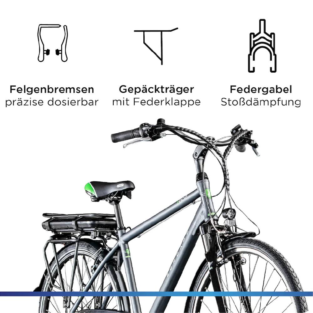 Zündapp E-Bike »Z802 Herren« 21 Gang Shimano Altus RD-M310 Heckmotor 250 W Pedelec Elektrofahrrad für Herren Trekkingrad auf Rechnung bestellen Begrenztes Angebot