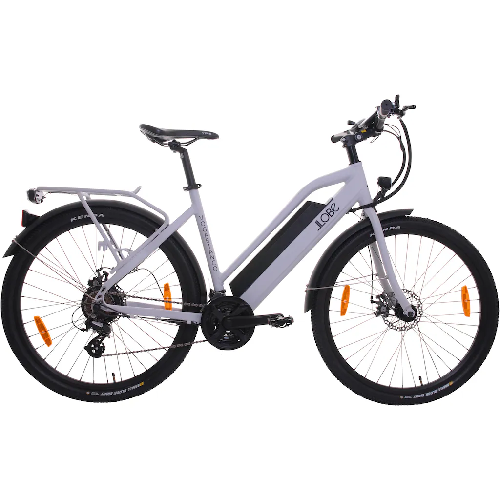 LLobe E-Bike »Voga Bianco« 21 Gang Shimano Heckmotor 250 W Pedelec Elektrofahrrad für Damen u. Herren