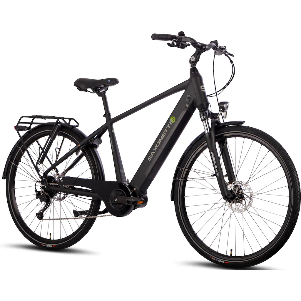 SAXONETTE E-Bike »Deluxe Sport Man« 9 Gang Shimano Alivio Mittelmotor 250 W Pedelec Elektrofahrrad für Damen u. Herren Cityrad auf Rechnung online kaufen Heißer Verkauf