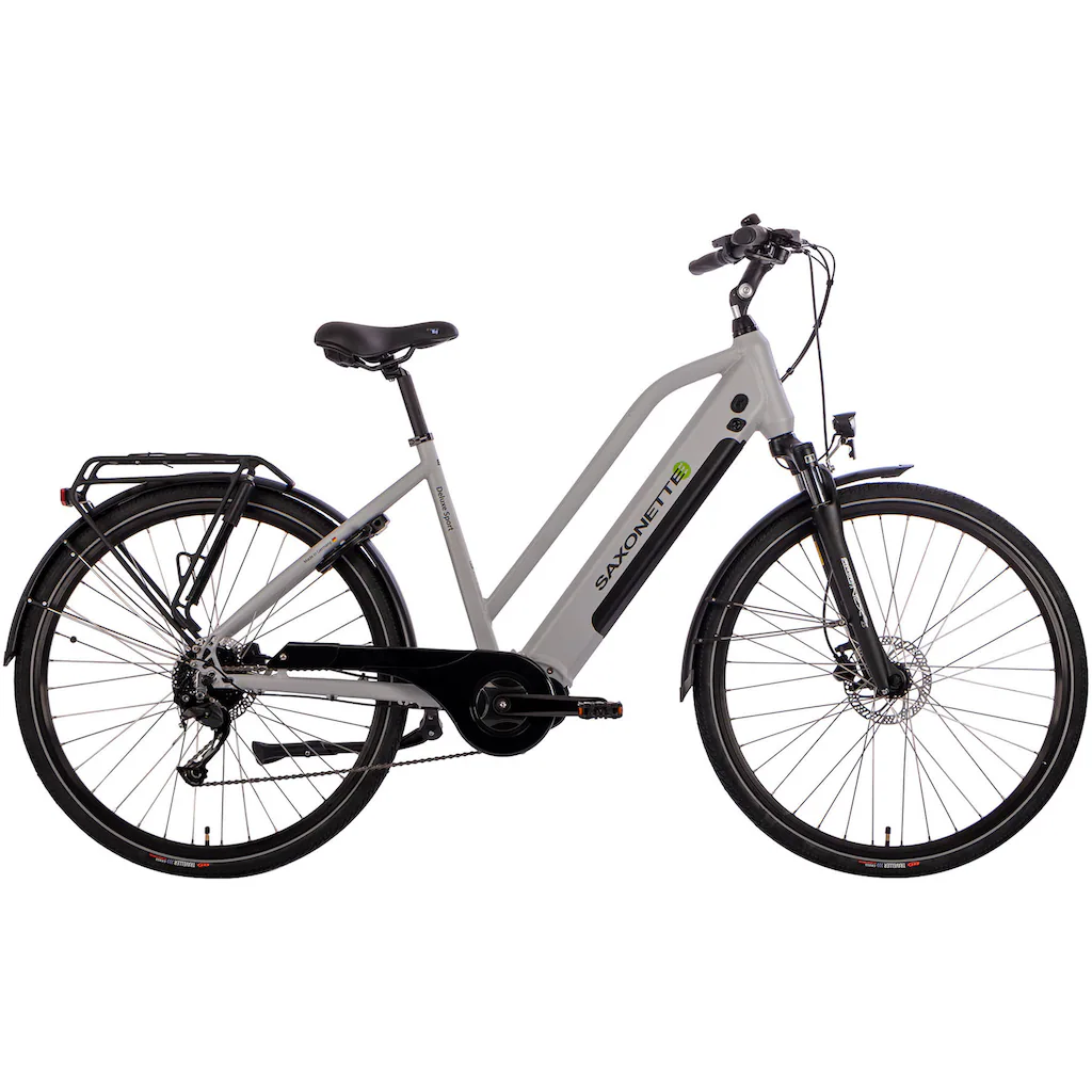 SAXONETTE E-Bike »Deluxe Sport Lady« 9 Gang Shimano Alivio Mittelmotor 250 W Pedelec Elektrofahrrad für Damen u. Herren Cityrad auf Rechnung online kaufen