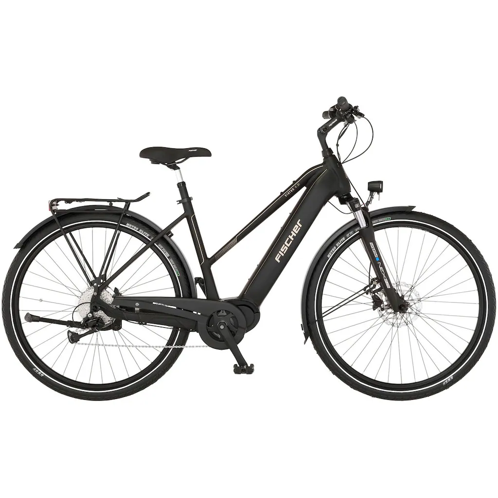 FISCHER Fahrrad E-Bike »VIATOR 4.2i« 9 Gang Shimano Acera Mittelmotor 250 W (mit Spiralschloss) Pedelec Elektrofahrrad für Damen u. Herren