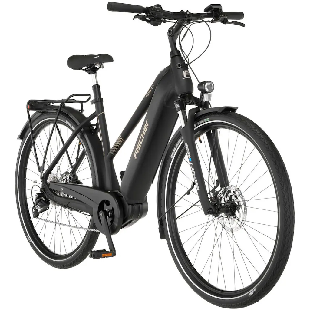 FISCHER Fahrrad E-Bike »VIATOR 4.2i« 9 Gang Shimano Acera Mittelmotor 250 W (mit Spiralschloss) Pedelec Elektrofahrrad für Damen u. Herren Bestseller