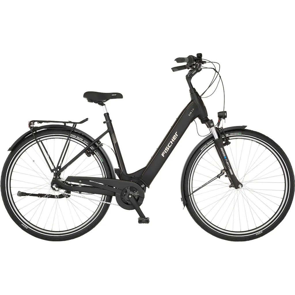 FISCHER Fahrrad E-Bike »CITA 2.2I 522« 3 Gang Shimano Nexus Mittelmotor 250 W (Schloss) Pedelec Elektrofahrrad für Damen u. Herren Cityrad