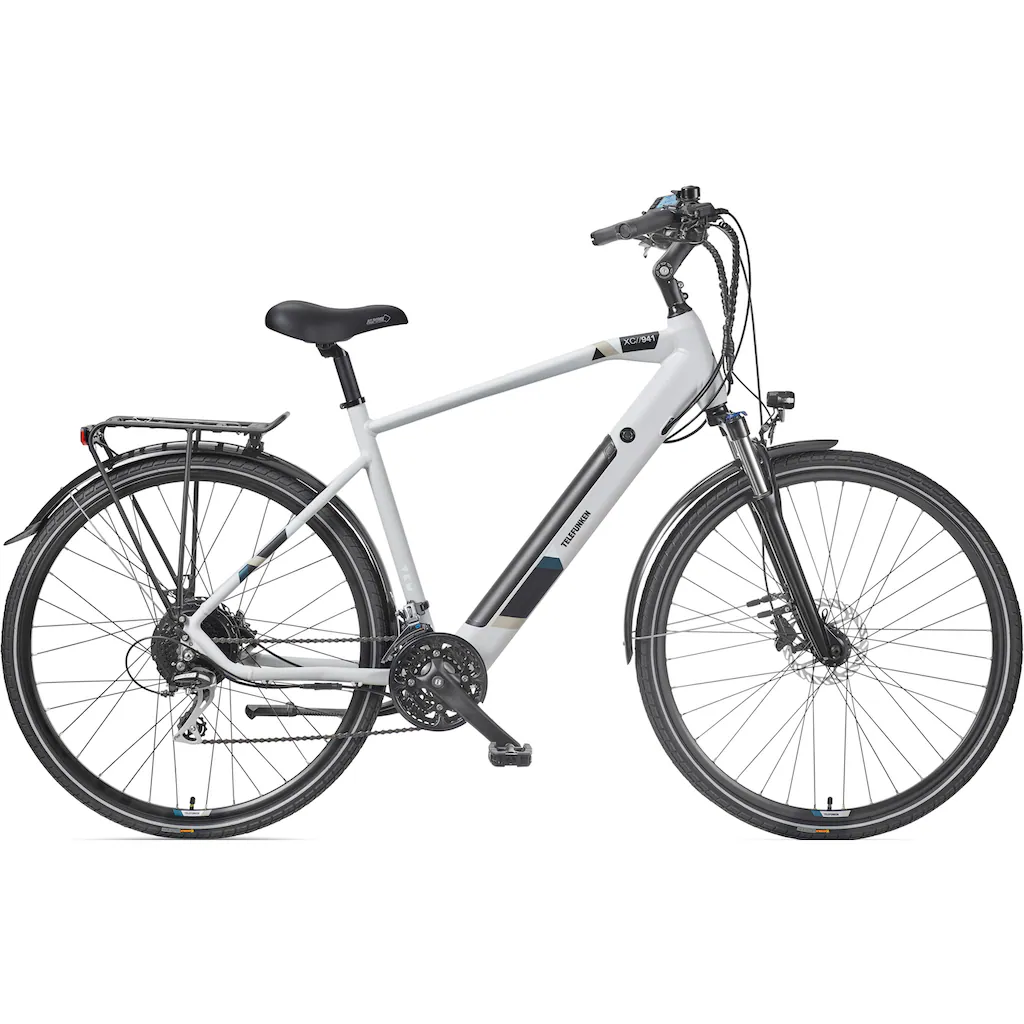 Telefunken E-Bike »Expedition XC941« 24 Gang Shimano Acera Heckmotor 250 W (ca. 100 km Reichweite-hydraulische Scheibenbremsen-Straßenzulassung) Trekking Elektrofahrrad Herren 28 Zoll 36 V 417 6 Wh Akku Pedelec
