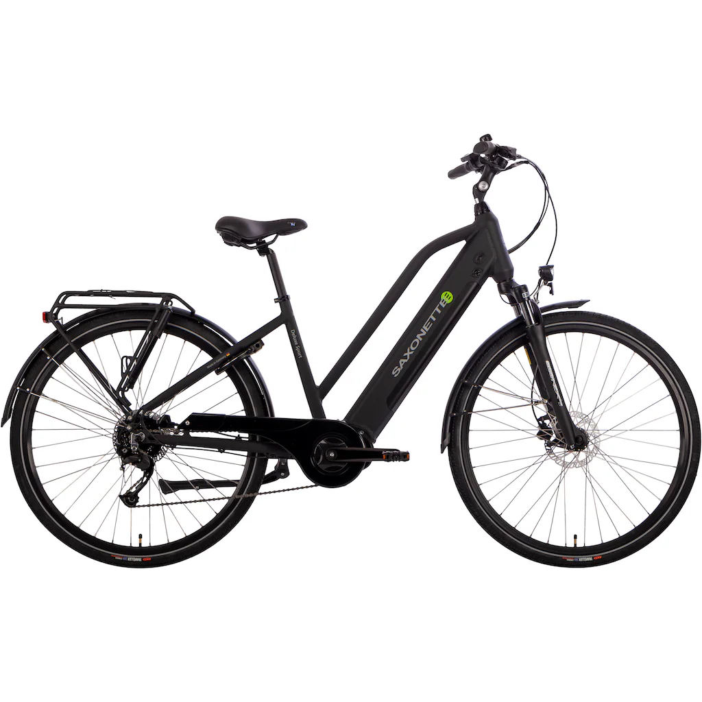 SAXONETTE E-Bike »Deluxe Sport Lady« 9 Gang Shimano Alivio Mittelmotor 250 W Pedelec Elektrofahrrad für Damen u. Herren Cityrad