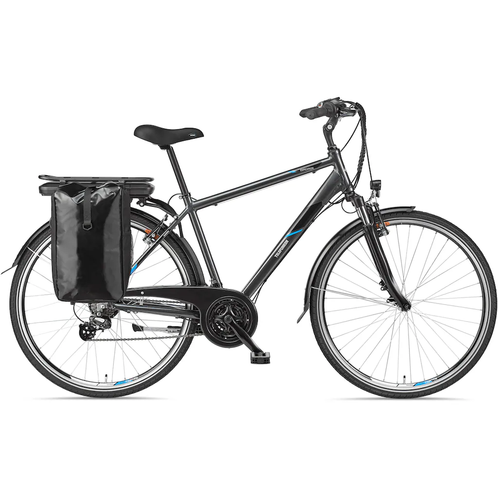 Telefunken E-Bike »Expedition XT481« 21 Gang Shimano Heckmotor 250 W (mit Fahrradtasche) Pedelec Elektrofahrrad für Herren Trekkingrad auf Rechnung