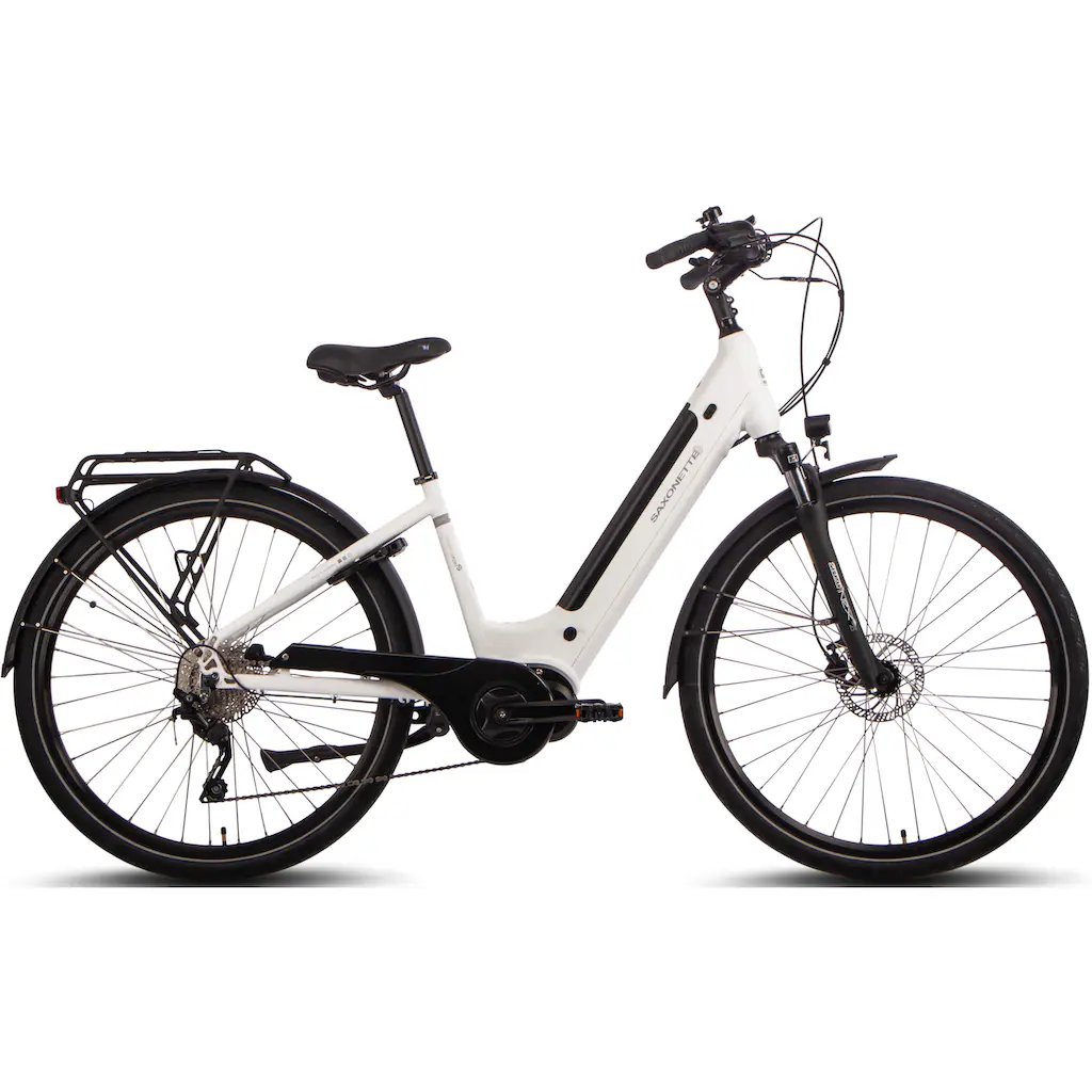 SAXONETTE E-Bike »Premium Sport (Wave)« 10 Gang Mittelmotor 250 W Pedelec Elektrofahrrad für Damen u. Herren Trekkingrad auf Rechnung