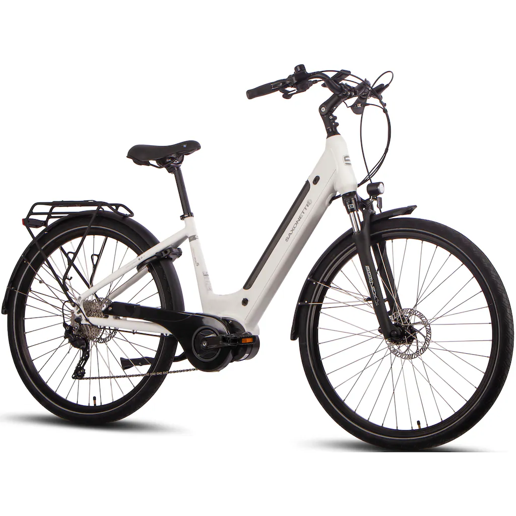 SAXONETTE E-Bike »Premium Sport (Wave)« 10 Gang Mittelmotor 250 W Pedelec Elektrofahrrad für Damen u. Herren Trekkingrad auf Rechnung Bis zu 50% Rabatt