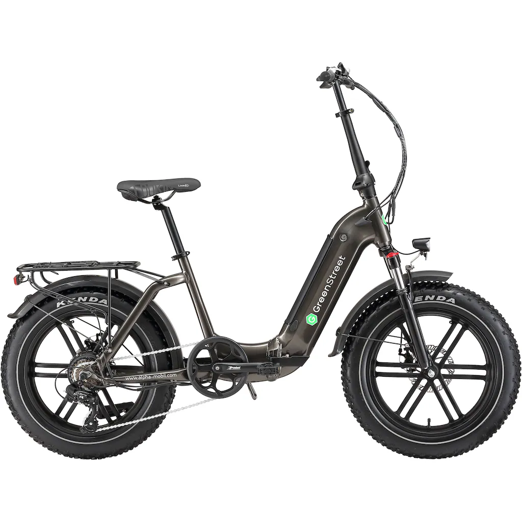 GreenStreet E-Bike »Tiefeinsteiger Klapprad GS5« 7 Gang Shimano Heckmotor 250 W (Set 2 tlg. mit Akku-Ladegeräte Fat Tires) Pedelec Elektrofahrrad für Damen u. Herren Klapprad auf Rechnung online bestellen