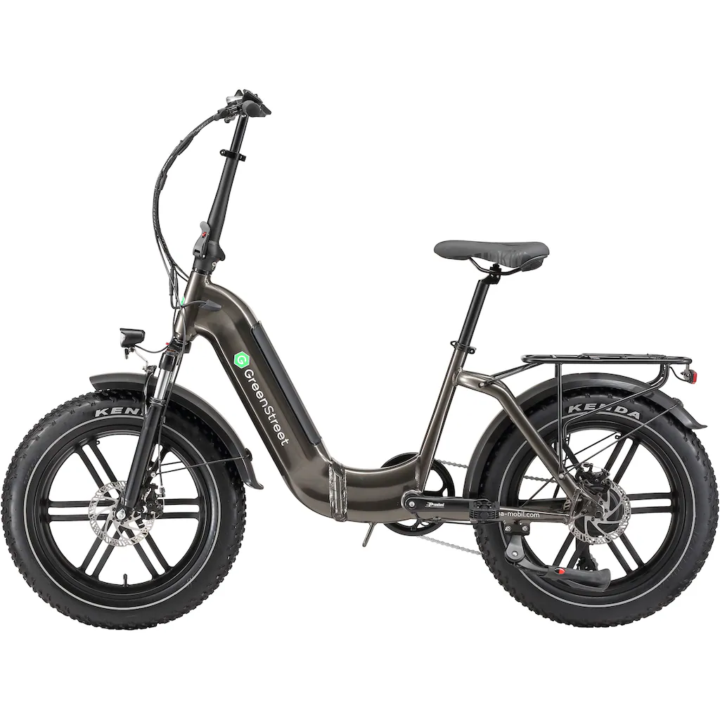 GreenStreet E-Bike »Tiefeinsteiger Klapprad GS5« 7 Gang Shimano Heckmotor 250 W (Set 2 tlg. mit Akku-Ladegeräte Fat Tires) Pedelec Elektrofahrrad für Damen u. Herren Klapprad auf Rechnung online bestellen Kostenloser Versand international