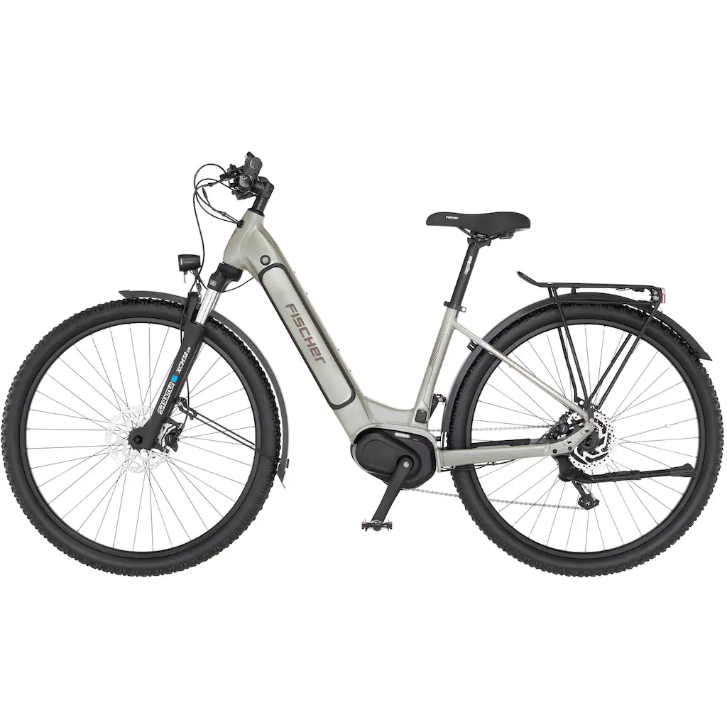 FISCHER Fahrrad E-Bike »TERRA 4.0i 43« 10 Gang Shimano Deore Mittelmotor 250 W (mit Fahrradschloss) Pedelec Elektrofahrrad für Damen u. Herren ATP auf Raten Black Friday Preise